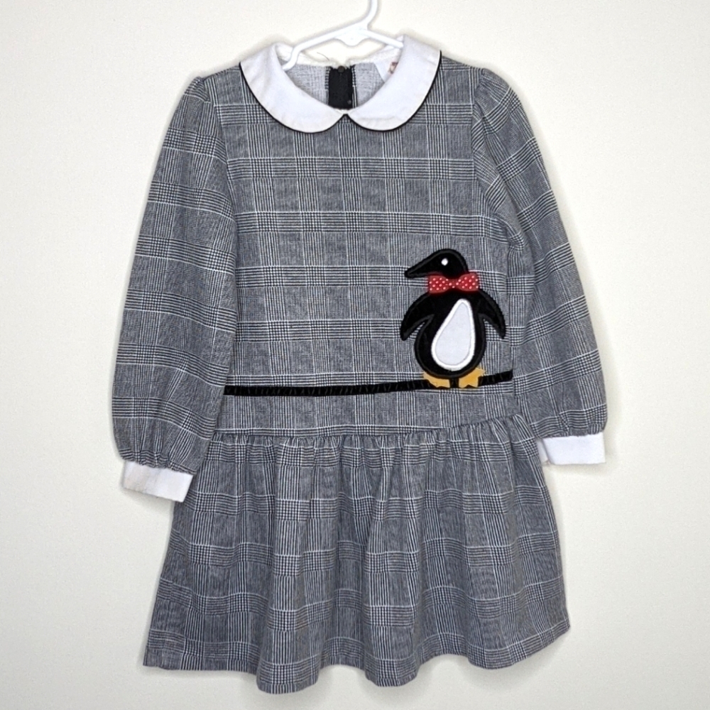 Vintage Little Bitty Plaid Penguin Drop Waist Dress 6